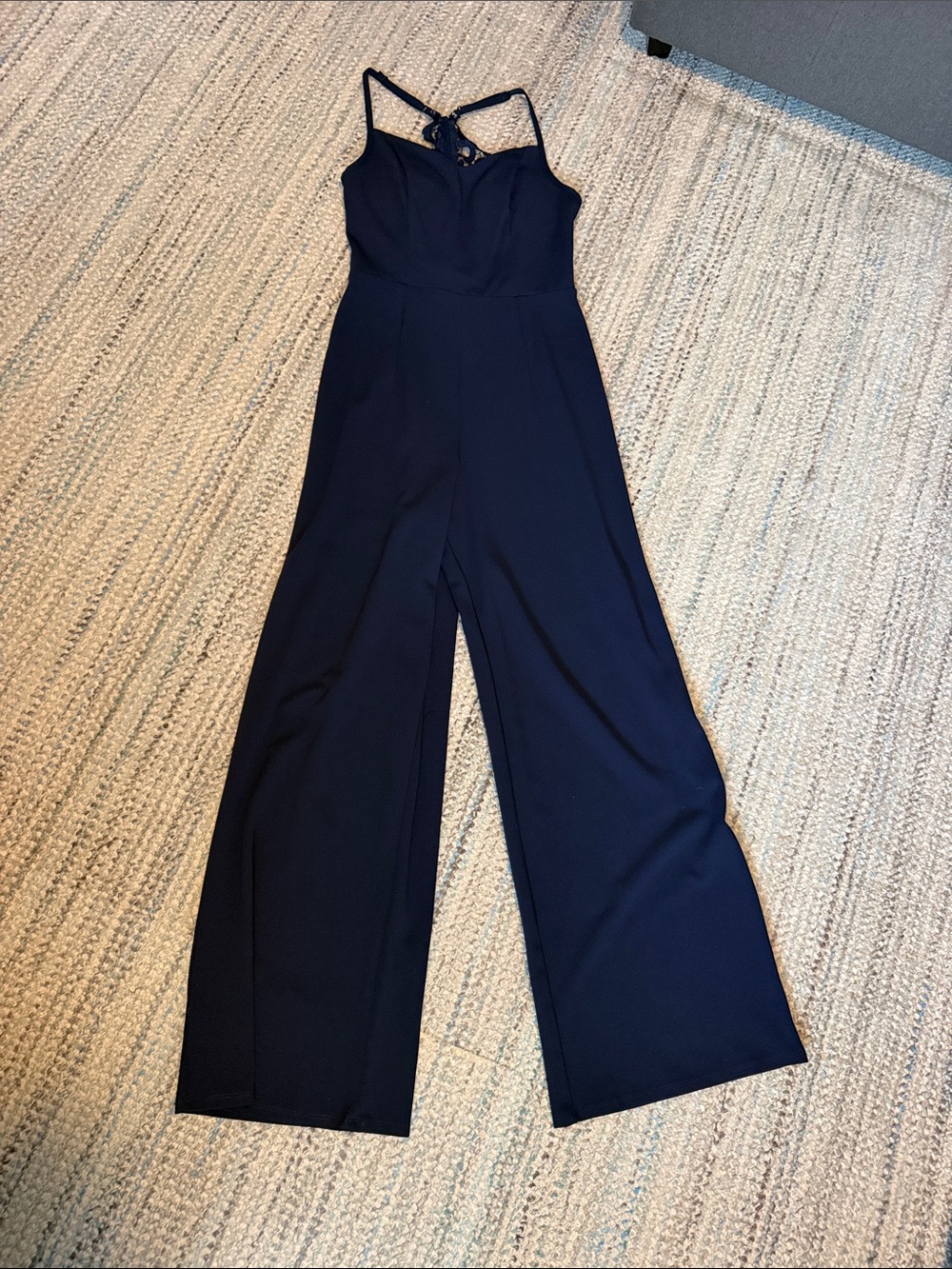 miami Navy Wide-Leg Strappy-Back Jumpsuit